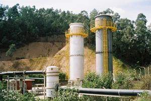 Gas flares at the MSW landfill site