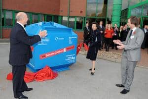 The Princess Royal unveils the first paper bank complete with ‘Save the Children' logo