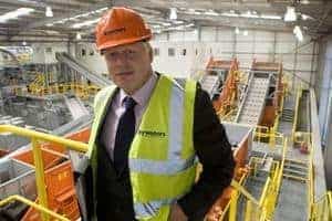 Boris Johnson opens the Bywaters MRF in the Lower Lea Valley