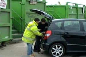 Officers and residents explain about some of the services that are delivered by Cambridgeshire county council’s environmental team to encourage people to vote on June 4