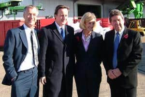 (l-r) Patrick Watts, managing director SWEEEP; David Cameron, Conservative Party leader; Pam Watts, finance director SWEEEP; and Gordon Henderson, Conservative MP for Swale