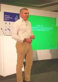 Charlie Browne of IKEA addresses the Furniture Reuse Network's annual conference in Solihull last week