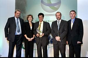 The 2006 collection crew award was presented by tv personality Kate Silverton to David Haggard and Mick Walford of Community West Recycling Partnership, with right Per-Anders Hjort of SITA UK and far right, Steve Eminton, letsrecycle.com