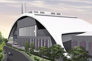 An artist's impression of the proposed Covanta EfW facility at Middlewich