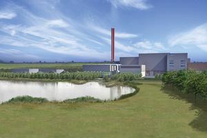 An artist's impression of the energy-from-waste incinerator Covanta plans to build in Bedfordshire