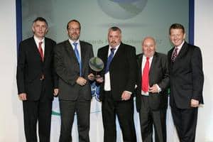 Per-Anders Hjort, chief executive of SITA UK with Les Dewsbury and Roger Collins of Enterprise, and (right) Bill Turnbull, (left) Steve Eminton