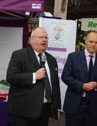 (l-r) Eric Pickles, secretary of state for communities and local government, with Cllr Liam Maxwell, portfolio holder for policy at the Royal borough of Windsor and Maidenhead, launching RecycleBank's full rollout