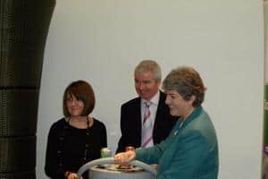 (l-r) i-level group managing director Faith Carthy, Alupro executive director Rick Hindley and waste and recycling minister Jane Kennedy at today's official launch event