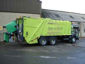 The new split compartment vehicle which is allowing Forge Recycling to reduce the cost of waste collections for businesses in Yorkshire