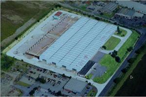 An aerial shot of environCom's newly-opened WEEE reprocessing facility in Grantham