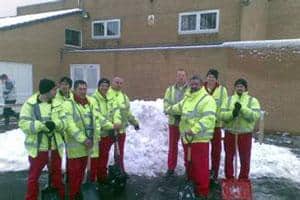 Staff at Wiltshire-based Hills Waste Solutions has pitched in to help clear snow from pathways and roads