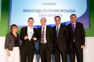 (l-r) Barbara Herridge, policy & development manager at the North London Waste Authority; Chris Steele, environmental and sustainability coordinator at Imago; Nik Hunt, operations support manager at Loughborough university; Dermot Murnaghan; Steve Eminton