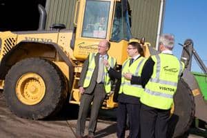 MP Jim Paice is shown around Donarbon's Waterbeach site which treats a large proportion of Cambridgeshire's household waste
