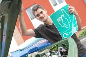 Lancaster University's environmental co-ordinator Tom Roberts is promoting recycling among students