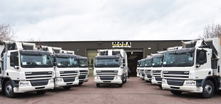 The fleet of new commerical waste collection vehicles being rolled out by Birmingham county council