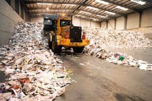 The Aylesford Newsprint mill has a large storage area for feed material which consists of newspapers and magazines