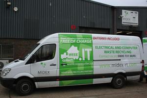 One of the vans which are being used by Midex to collect WEEE and batteries