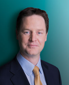 Deputy prime minister Nick Clegg, who today outlined the government's plans for the Green Investment Bank
