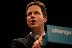 Party leader Nick Clegg launched the Liberal Democrats' manifesto in London today