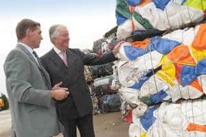 Pearsons' managing director Jo Pearson (left) and Norfolk's Lord Lieutenant Richard Jewson at the company's Thetford headquarters