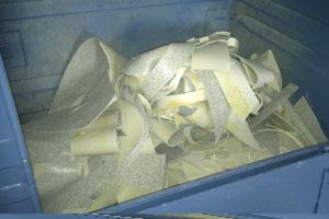 Vinyl flooring waste collected by Recofloor, which has now signed up to the WRAP construction waste commitment
