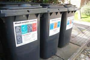 Recycling bins in Richmond are now labelled 'mixed containers' or 'mixed fibres'