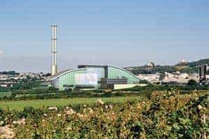 An artist's impression of the proposed energy from waste facility at St Dennis, Cornwall