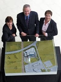 Marking the contract signing are (l-r) Councillor Lisa Chambers, portfolio holder for waste at Suffolk county council