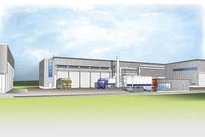 An artist’s impression of the planned Barrow MBT facility which is being developed by Shanks under its long-term waste contract with Cumbria