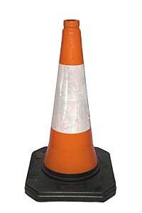 Plastic sheet roofing can be recycled into traffic cones