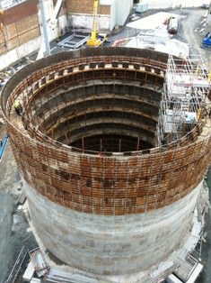 The first of three wood silos being developed by KIRK Environmental at Markinch in Fife is almost complete