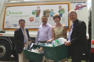 (l-r)Cllr Paul Barrington-King, portfolio holder for sustainability, Tunbridge Wells borough council; Malcolm Ward, Cory Environmental chief executive; Sheila Wheeler, Tunbridge Wells borough council chief executive; and Peter Horn, waste operations manager, Kent county council