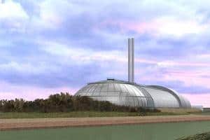 Computer-generated image of Veolia’s planned Energy Recovery Facility at Newhaven