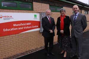 The facility was opened by (from left to right) the councils chief executive, Mick Burrows; waste and recycling minister, Jane Kennedy; and, Steve Mitchell, managing director of Veolia ES Nottinghamshire