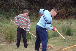 Conservation work by young people under BTCV