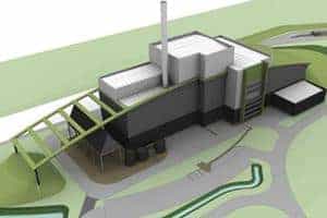 An artist’s impression of the proposed WRG energy-from-waste incinerator it will develop under the Buckinghamshire county council deal