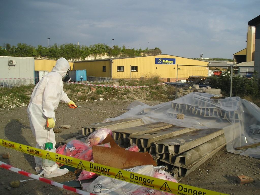 Environment Agency officers investigating the site found 72 skips full of asbestos