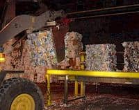 Baled used cartons ready to enter the recovery process.