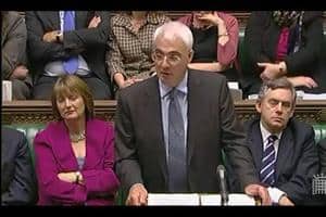 Chancellor Alistair Darling delivering his Pre-Budget Report in the House of Commons today