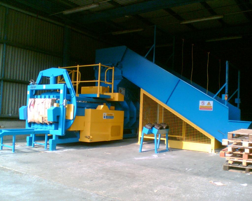 The Middleton baler can produce compact bales of card and plastics 