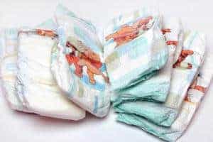The Defra study indicates that reusable cloth nappies have a smaller carbon footprint that disposables, which are pictured above