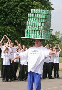 Strong man John Evans broke a world record as part of Recycle Now Week