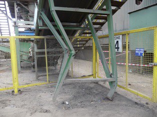 The conveyor support beam Mr Mataitis was crushed against