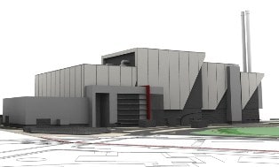 An artist's impression of Tata and E.ONs proposed Lostock incinerator
