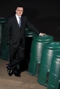 Jonathan Straight, chief executive of Straight, with the compost converter