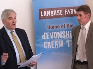 AD opening: Lord Henley (left) with Gary Jones of Langage Farm
