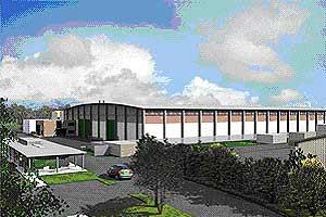 A computer generated image of the Woodland Centre composting facility proposed for Whitesmith