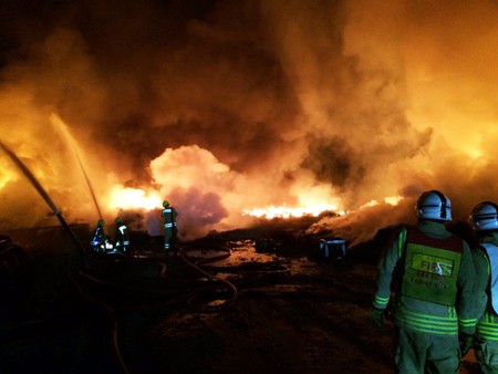 Firefighters worked throughout the night to contain the blaze.
