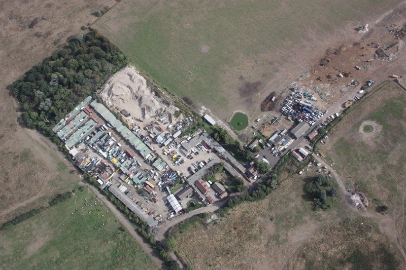An aerial image of the Baldwin's Farm site