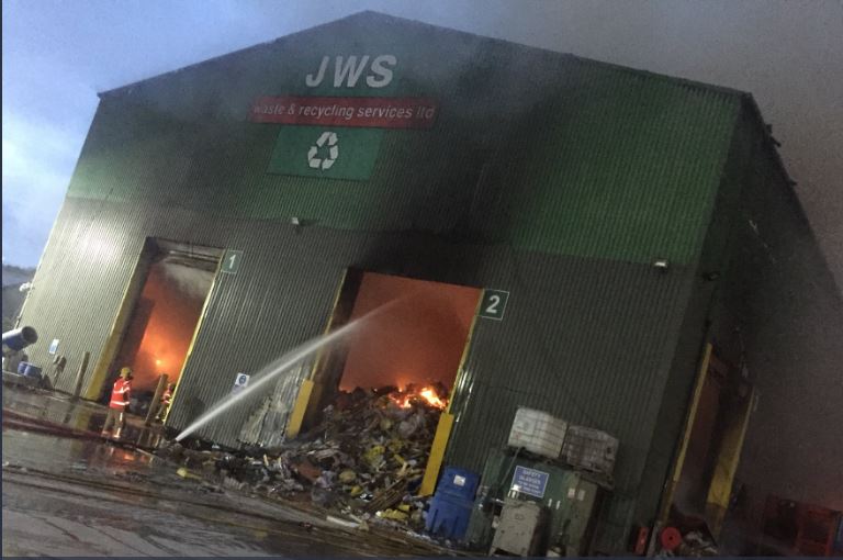 Blaze hits JWS Waste site in Salford